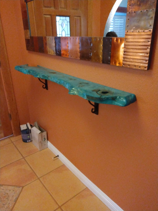 Custom Live Edge Stained Shelf SOLD